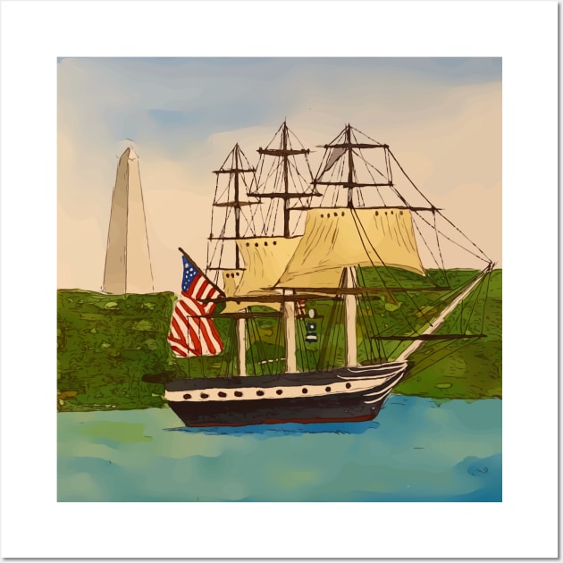 Boston National Historical Park, Old Ironsides Wall Art by WelshDesigns